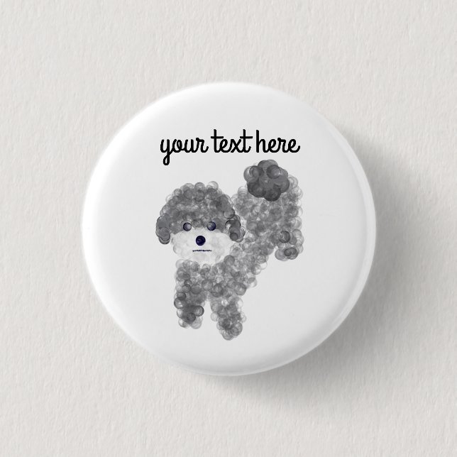 Schaltfläche "Gray Poodle #1" Button (Vorderseite)