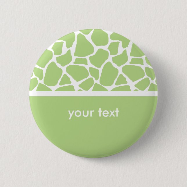 Schaltfläche "Green Giraffe Print Customizable" Button (Vorderseite)