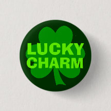 Schaltfläche "Green Lucky Charm" für das Kleeblatt