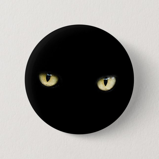 Schaltfläche Halloween Black Cat Eyes Button (Vorderseite)