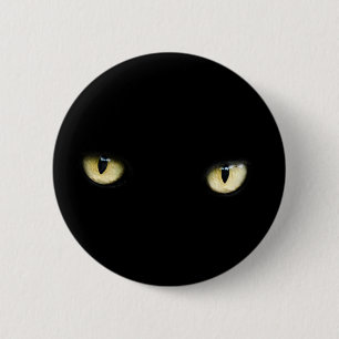 Schaltfläche Halloween Black Cat Eyes Button
