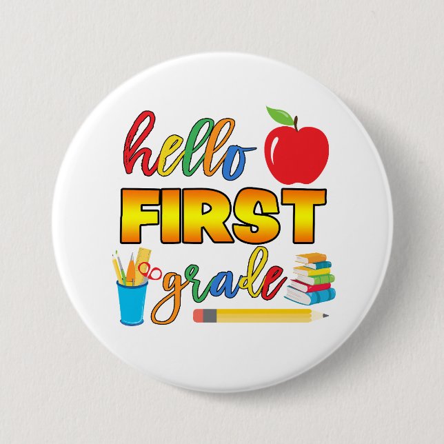 Schaltfläche "Hello First Grade" Button (Vorderseite)