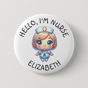 Schaltfläche Hello Im Nurse (Name hinzufügen) Pers Button