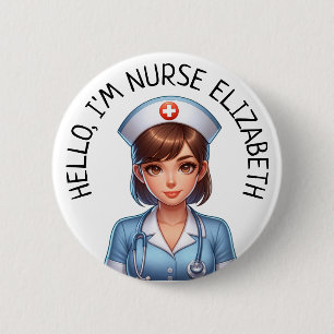 Schaltfläche Hello Im Nurse (Name hinzufügen) Pers Button
