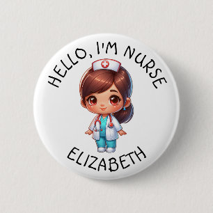 Schaltfläche Hello Im Nurse (Name hinzufügen) Pers Button