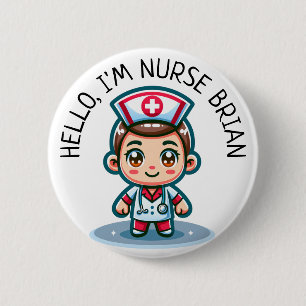 Schaltfläche Hello Im Nurse (Name hinzufügen) Pers Button
