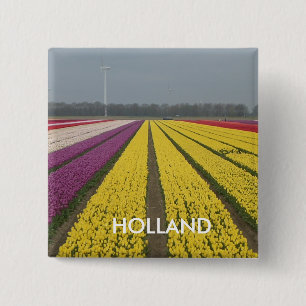 Schaltfläche Holland Tulip Field Square Button