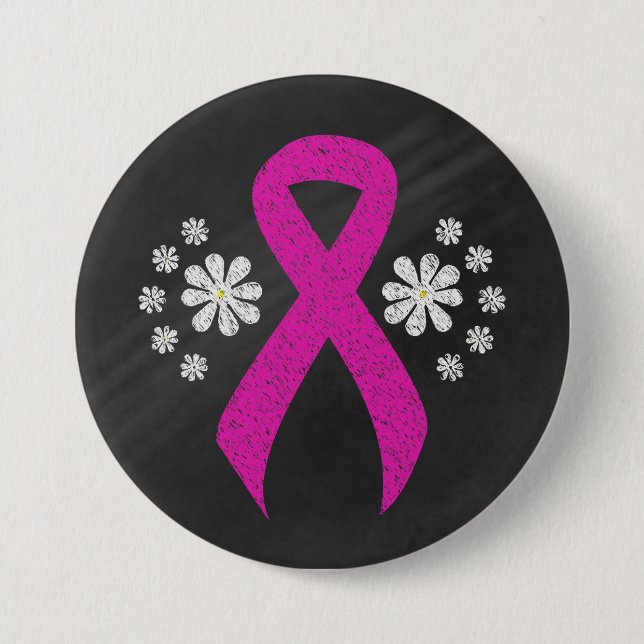 Schaltfläche "Hot Pink Awareness Ribbon" in der Ko Button (Vorderseite)