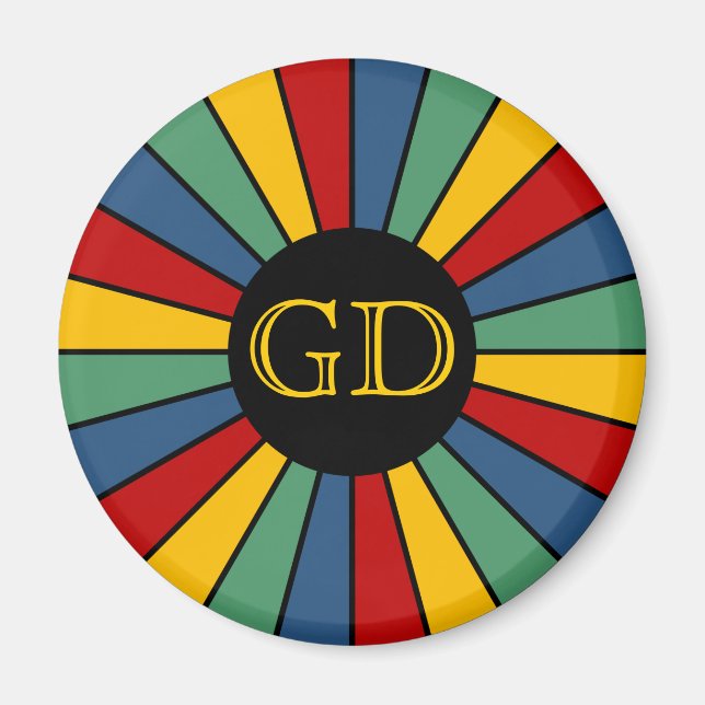 SCHALTFLÄCHE I + Foto, Text, Monogramm Magnet (Vorne)