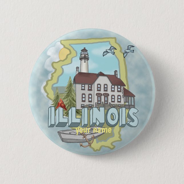 Schaltfläche Illinois Lighthouse Button (Vorderseite)