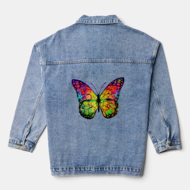 SCHALTFLÄCHE IN ABSTRAKTER KUNST JEANSJACKE (Rückseite)