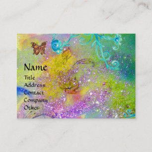 SCHALTFLÄCHE IN GLITZERN,MONOGRAMM FÜR VIOLET BLAU VISITENKARTE