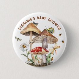 Schaltfläche Insect & Mushroom-Babydusche | Whimsi Button