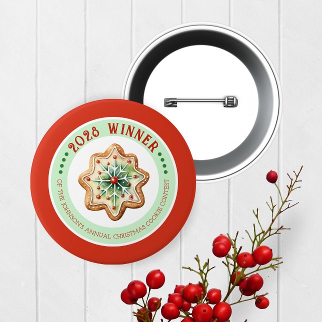 Schaltfläche "Jährlicher Cookie-Wettbewerb Gewinne Button (Christmas Baking Competition Prize Button for the Winner. Great for Cookie & Cooking Contests!)