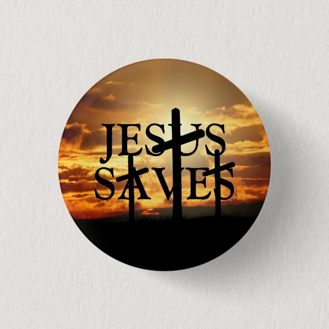 Schaltfläche Jesus Rette Button (Vorderseite)