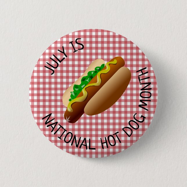 Schaltfläche Juli für den nationalen Hot Dog Button (Vorderseite)