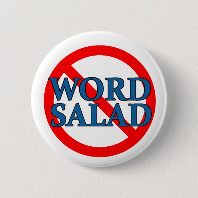Schaltfläche "Kein Word-Salat" Button (Vorderseite)