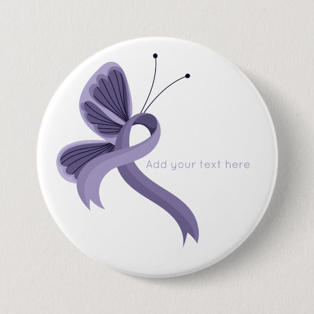 Schaltfläche "Lavendel Awareness Ribbon Butterfly" Button (Vorderseite)