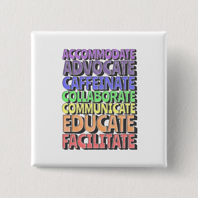 Schaltfläche - Lehrertag: Erziehen Button (Vorderseite)