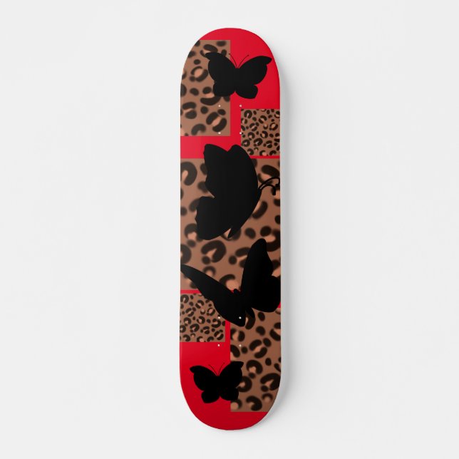 SCHALTFLÄCHE LEOPARD/CHEETAH DRUCKSKATEBOARD SKATEBOARD (Vorne)