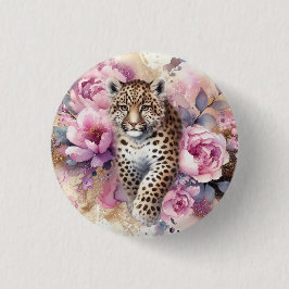 Schaltfläche Leopard Cub & Rose Button