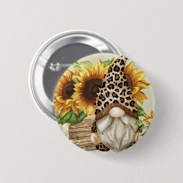 Schaltfläche Leopard Gnome Sunflowers Button
