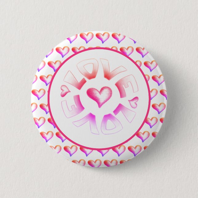 Schaltfläche "Liebe - Helle Herzen" Button (Vorderseite)