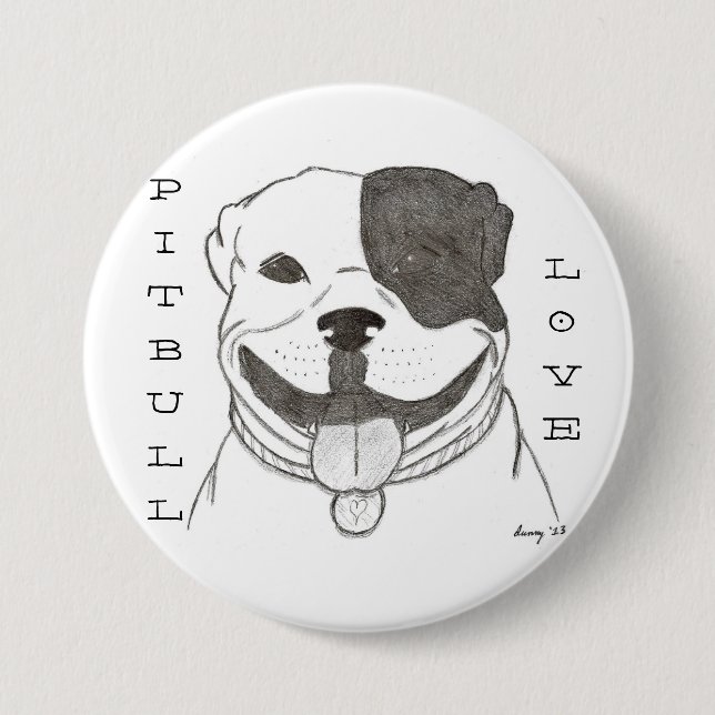 Schaltfläche Liebe Pitbull Button (Vorderseite)