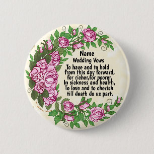 Schaltfläche "Liebliche Rose Hochzeiten Button" Button