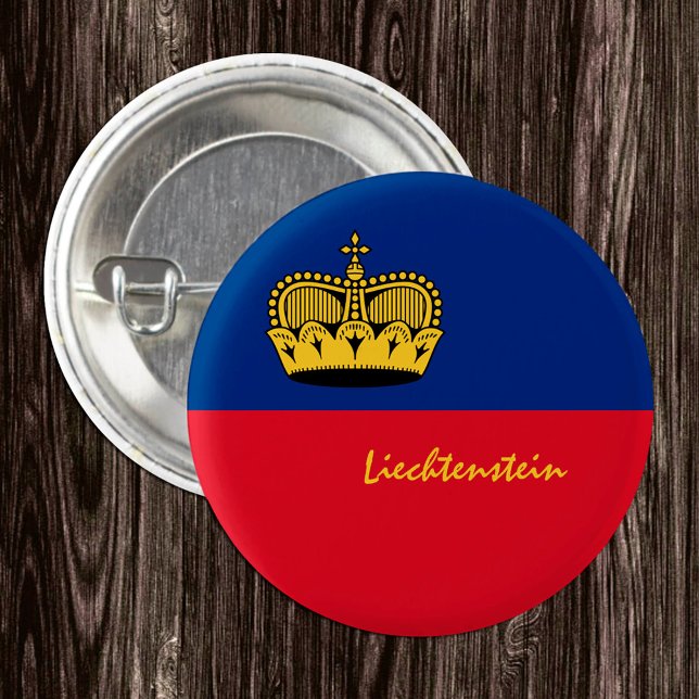 Schaltfläche Liechtenstein, patriotische Liechtens Button (Von Creator hochgeladen)