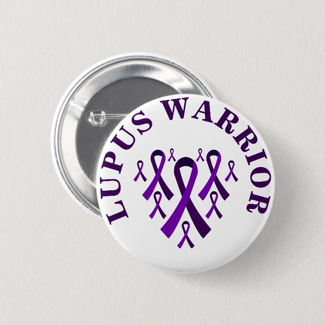 Schaltfläche "Lila Bewusstsein für den Lupus-Krieg Button (Vorne & Hinten)