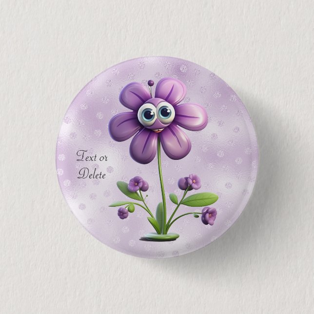Schaltfläche "lila Blume" Button (Vorderseite)