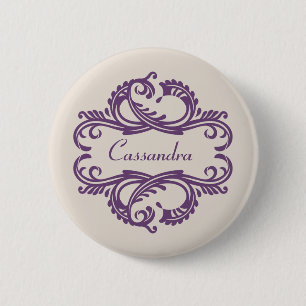 Schaltfläche "lila Chic Damask" Button