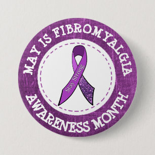 Schaltfläche "lila Fibromyalgie-Aufklärung Monat" Button