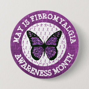 Schaltfläche "lila Fibromyalgie-Aufklärung Monat" Button