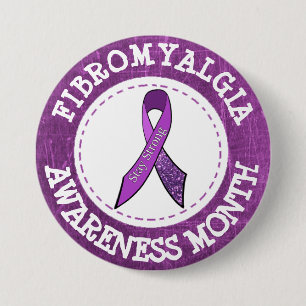 Schaltfläche "lila Fibromyalgie-Aufklärung Monat" Button