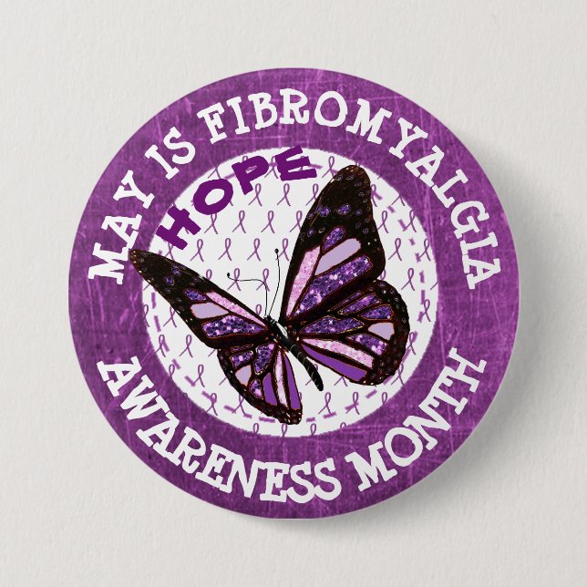 Schaltfläche "lila Fibromyalgie-Aufklärung Monat" Button (Vorderseite)