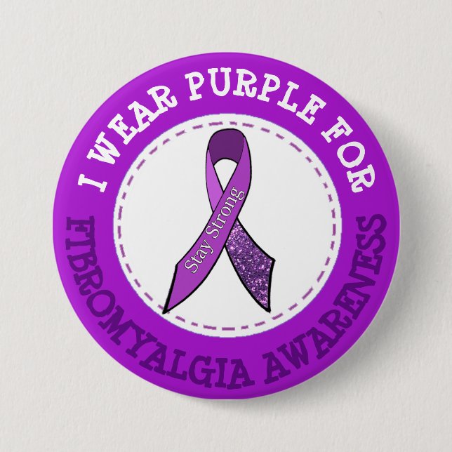 Schaltfläche "lila Fibromyalgie-Sensibilisierungsf Button (Vorderseite)