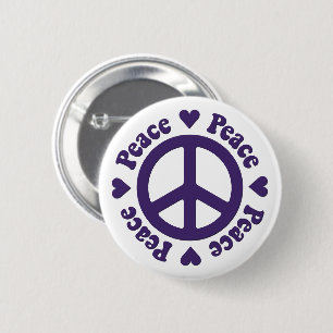 Schaltfläche "lila Peace Sign" Button