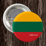 Schaltfläche Litauen, patriotische litauische Flag<br><div class="desc">Buttons: Patriotische Flagge Litauen & Litauische - Liebe meines Landes,  Reise,  Urlaub,  Nationalpatrioten / Sportfans</div>