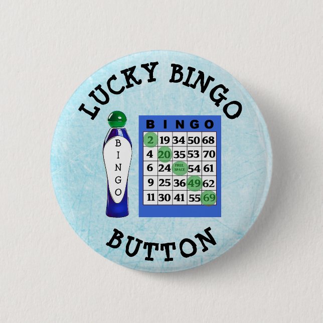 Schaltfläche "Lucky BINGO Button Blue Cards" (Vorderseite)