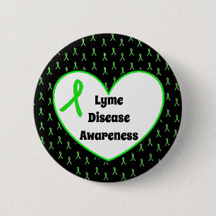 Schaltfläche "Lyme Disease Awareness Ribbon Heart" Button