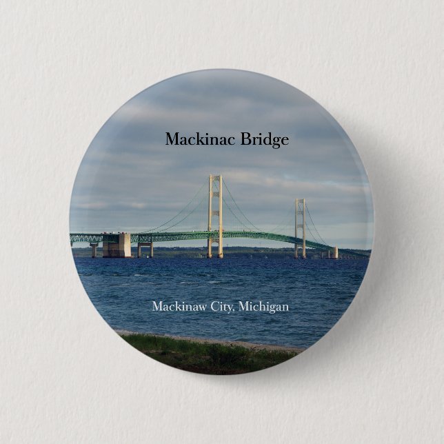 Schaltfläche Mackinac Bridge Mackinaw City Button (Vorderseite)