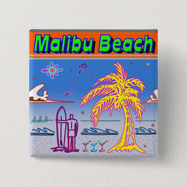 Schaltfläche "Malibu Beach" Button (Vorderseite)