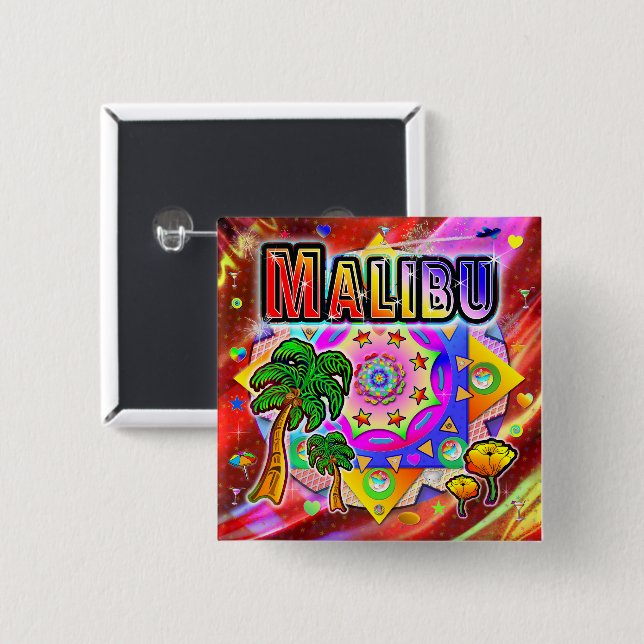 Schaltfläche "Malibu Tropical Friends" Button (Vorne & Hinten)