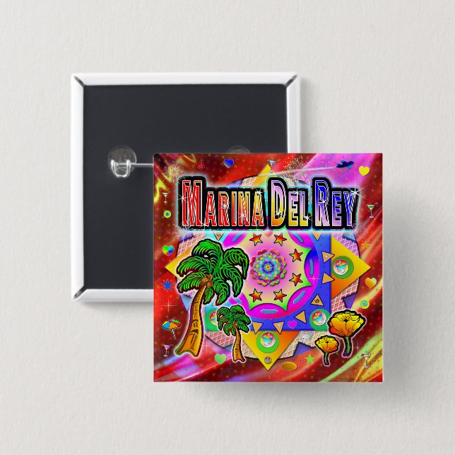 Schaltfläche "Marina Del Rey Tropical Friends" Button (Vorne & Hinten)