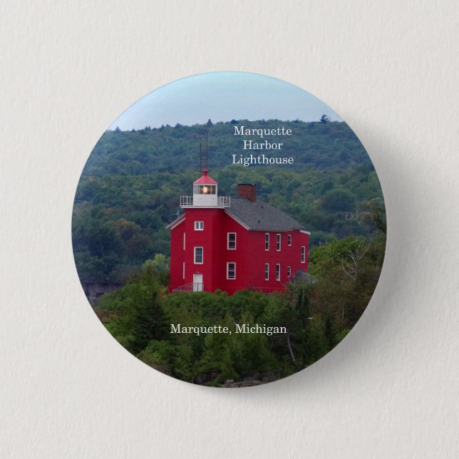 Schaltfläche Marquette Harbour Lighthouse Button (Vorderseite)