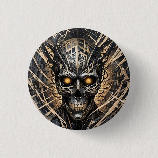 Schaltfläche "Metal Head Skeleton Man" Button (Vorderseite)