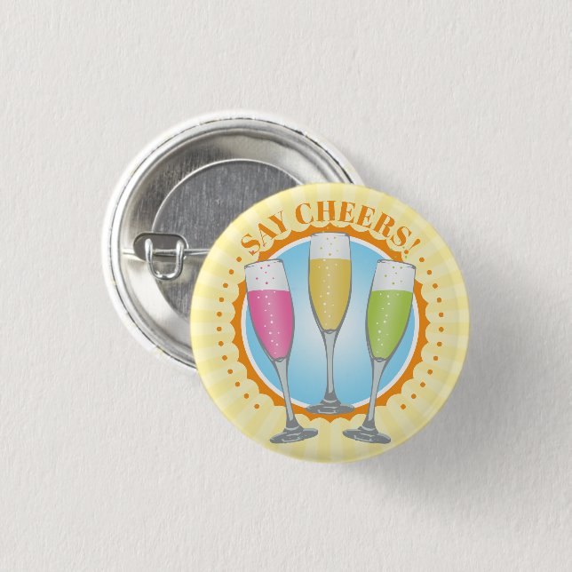 Schaltfläche "Mimosa Colorful Champagne" Button (Vorne & Hinten)