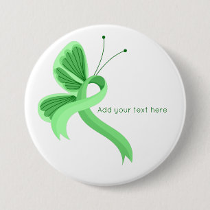 Schaltfläche "Minze Awareness Ribbon Butterfly" Button